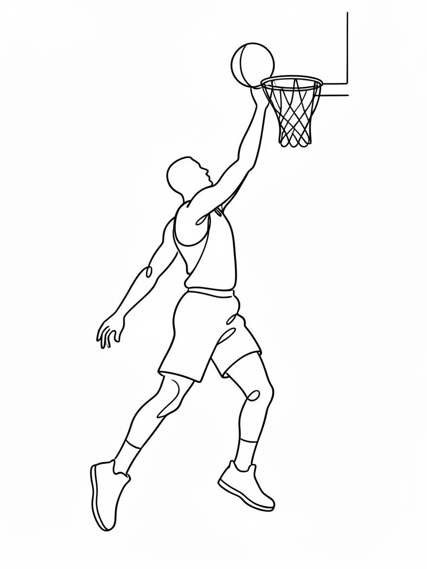 a basketball player is scoring
