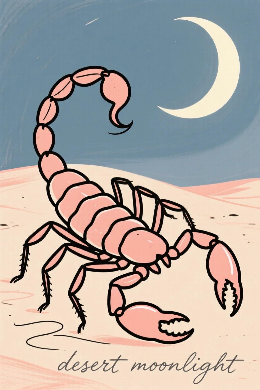 A scorpion under desert moonlight