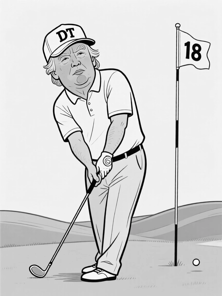 Trump playing golf