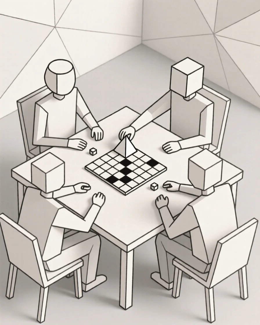 A group of friends playing board games at a table
