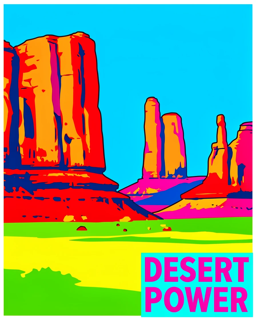Desert landscape with towering red rock formations