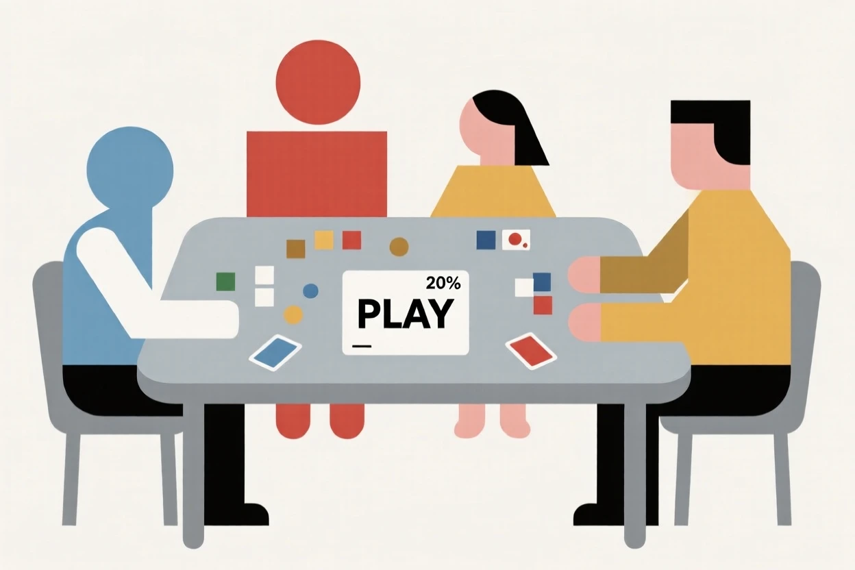 A family playing board games around a table