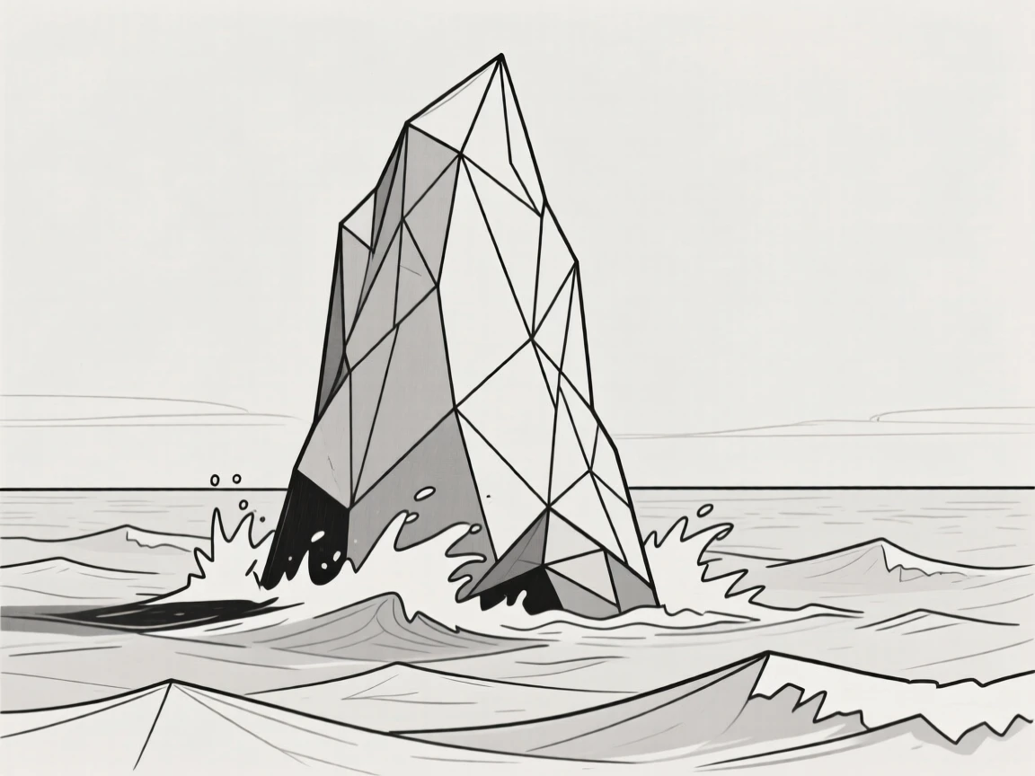 A dramatic sea stack rising from crashing waves