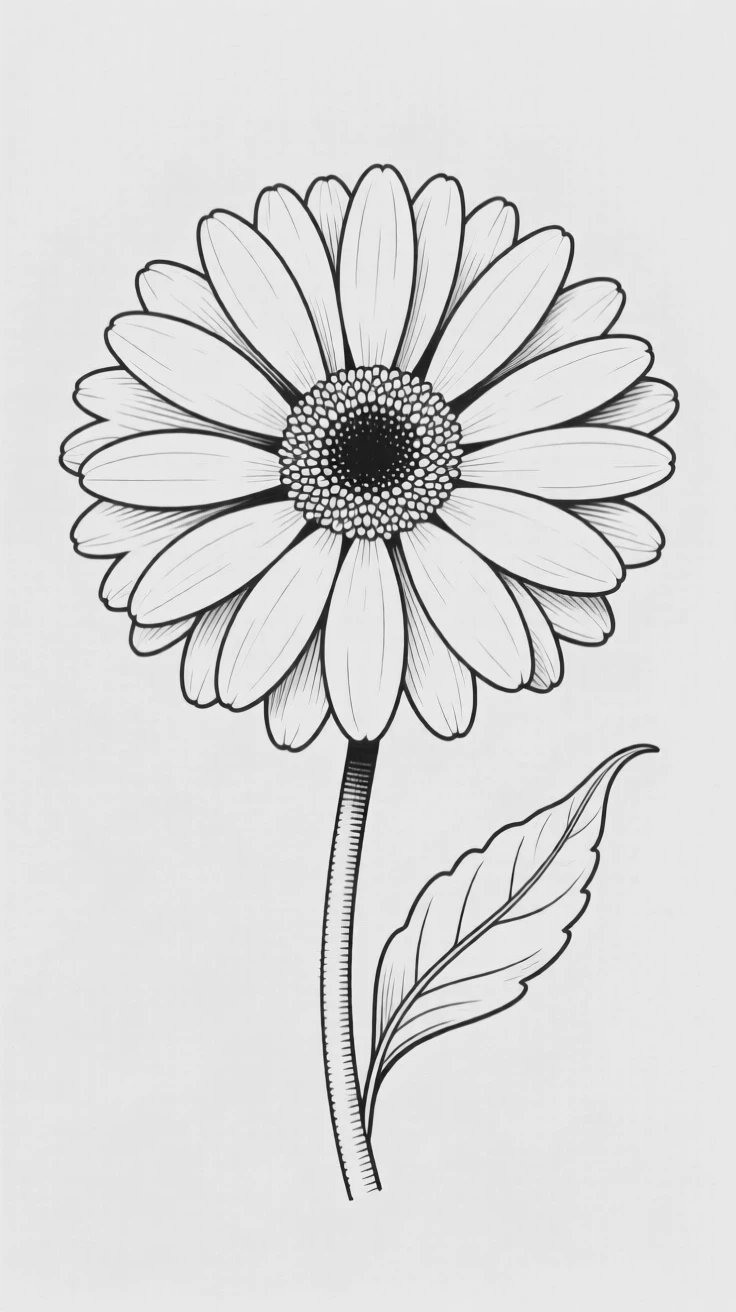 A single gerbera daisy in full bloom