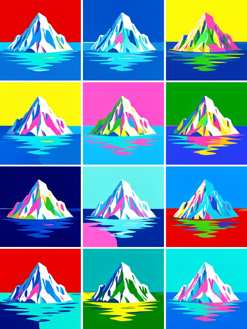 Iceberg floating in arctic blue waters