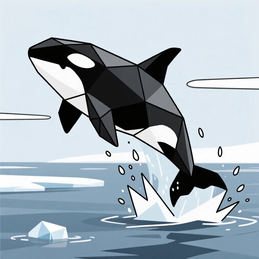 An orca breaching in cold northern waters