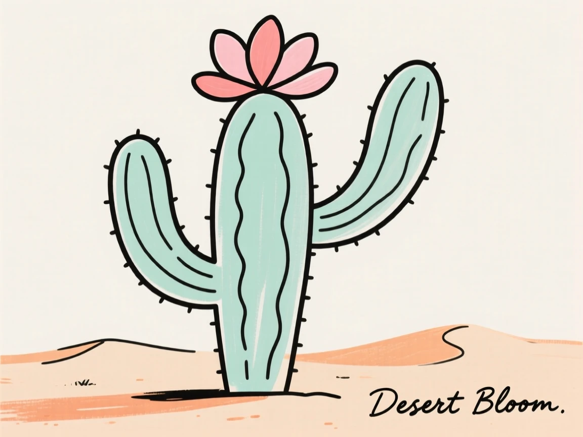 A cactus blooming in the desert