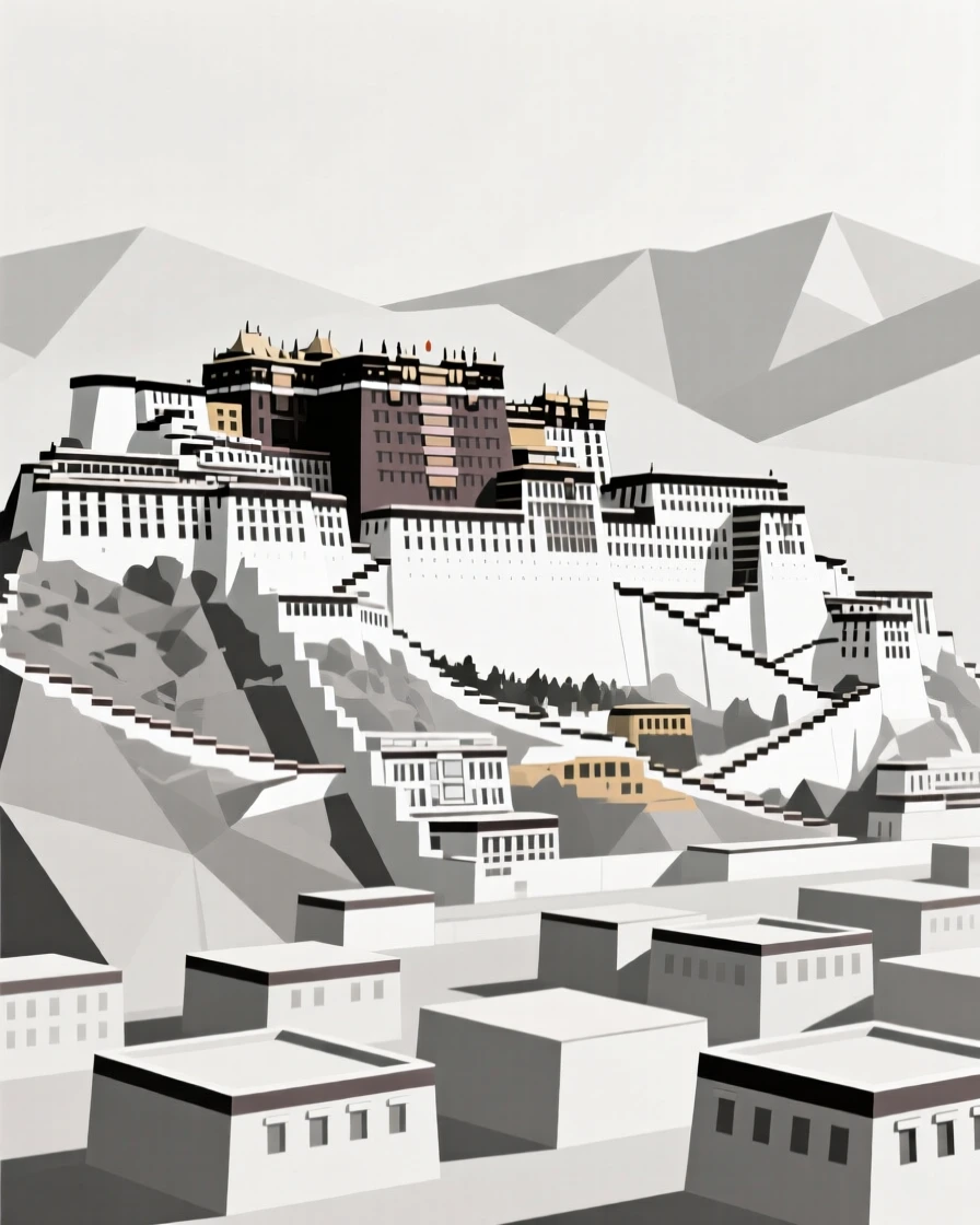The Potala Palace rising above the city of Lhasa