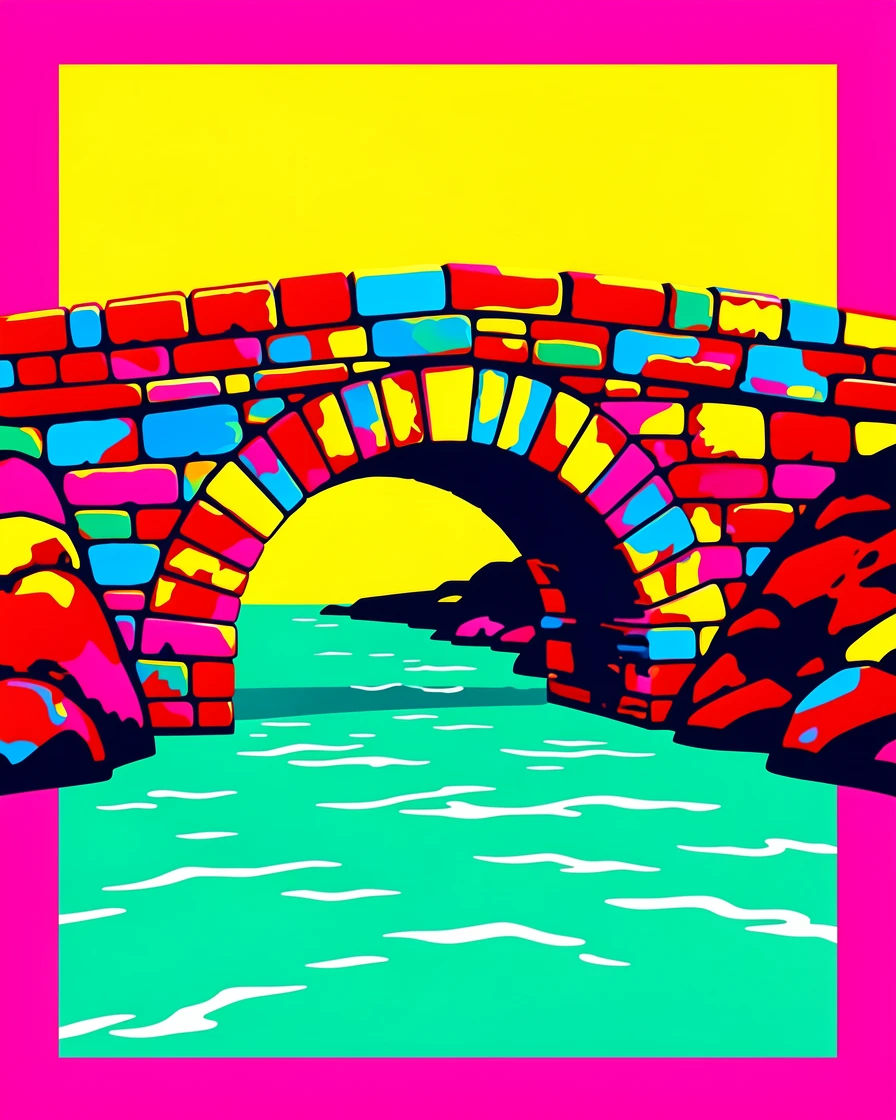 Old stone bridge over a babbling brook