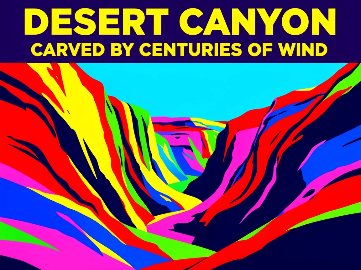 Desert canyon carved by centuries of wind