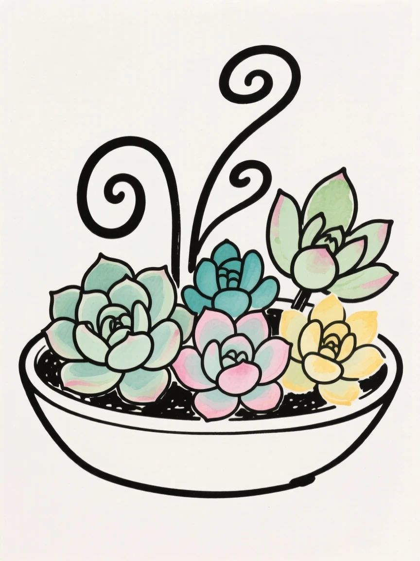 A succulent garden arrangement