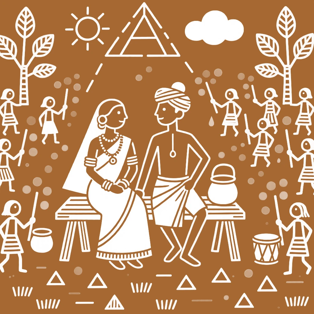 Holi celebrated with a bride and groom seated at the center of the gathering.