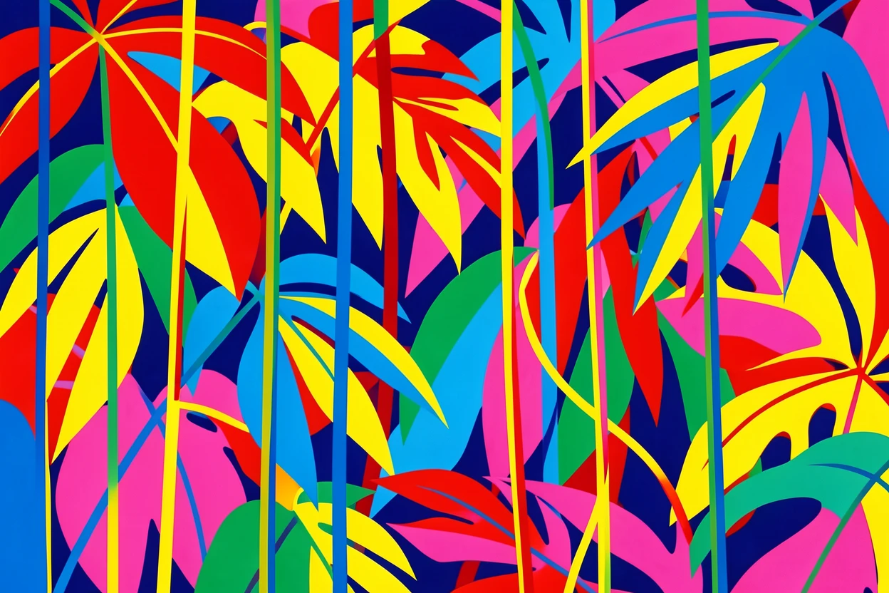Tropical jungle canopy with hanging vines