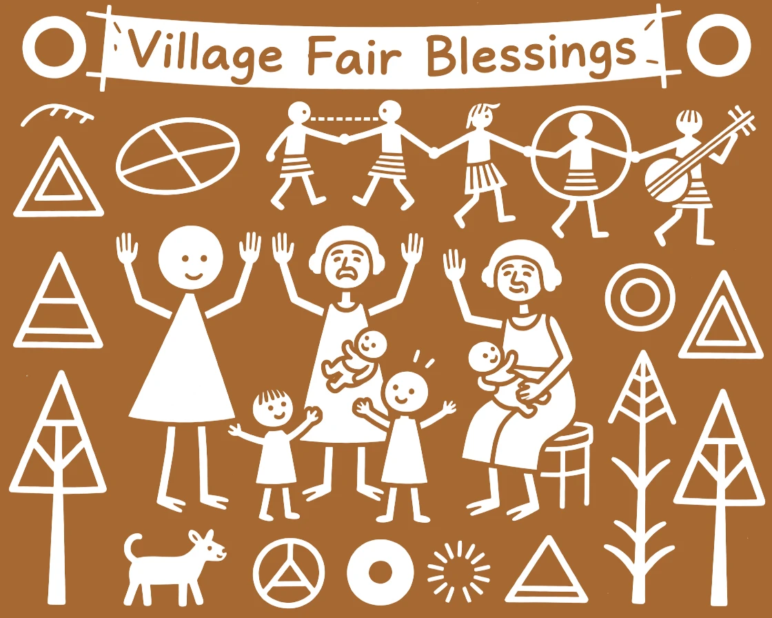 A village fair celebrated as elders bless the youngest members of the family.