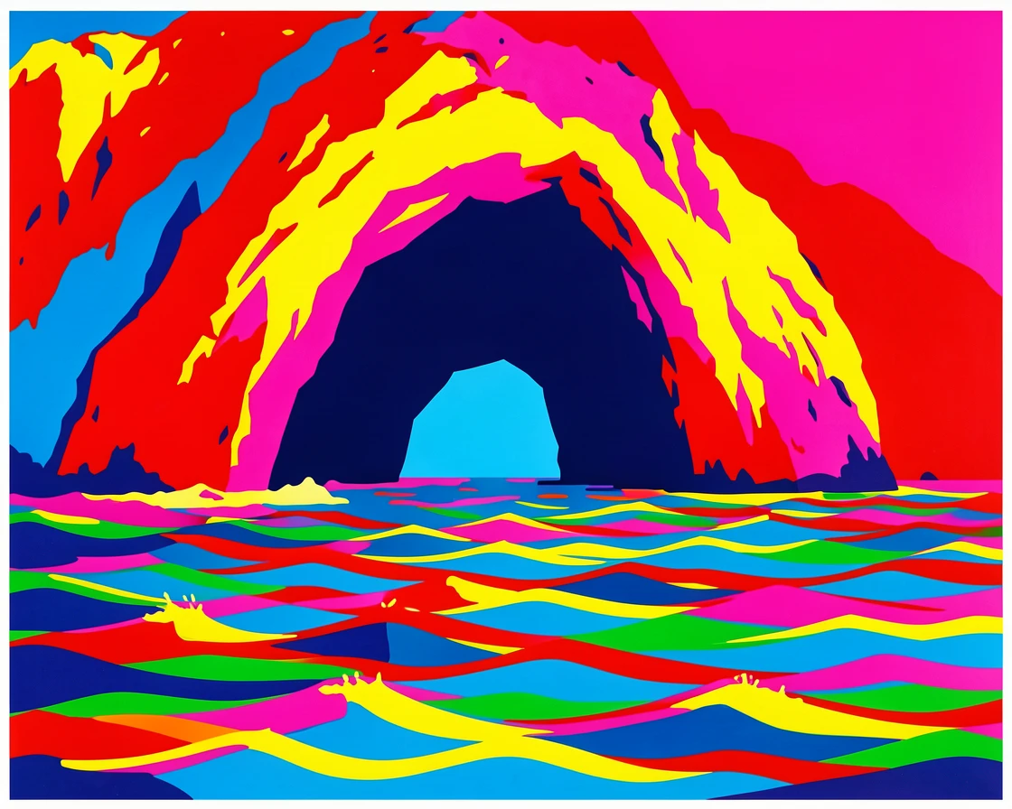Coastal cave carved by ocean waves