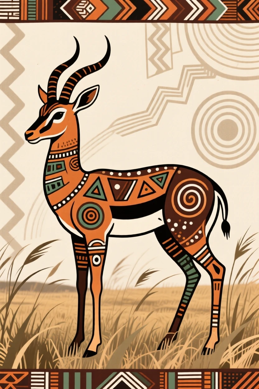 A gazelle standing alert on the savanna.