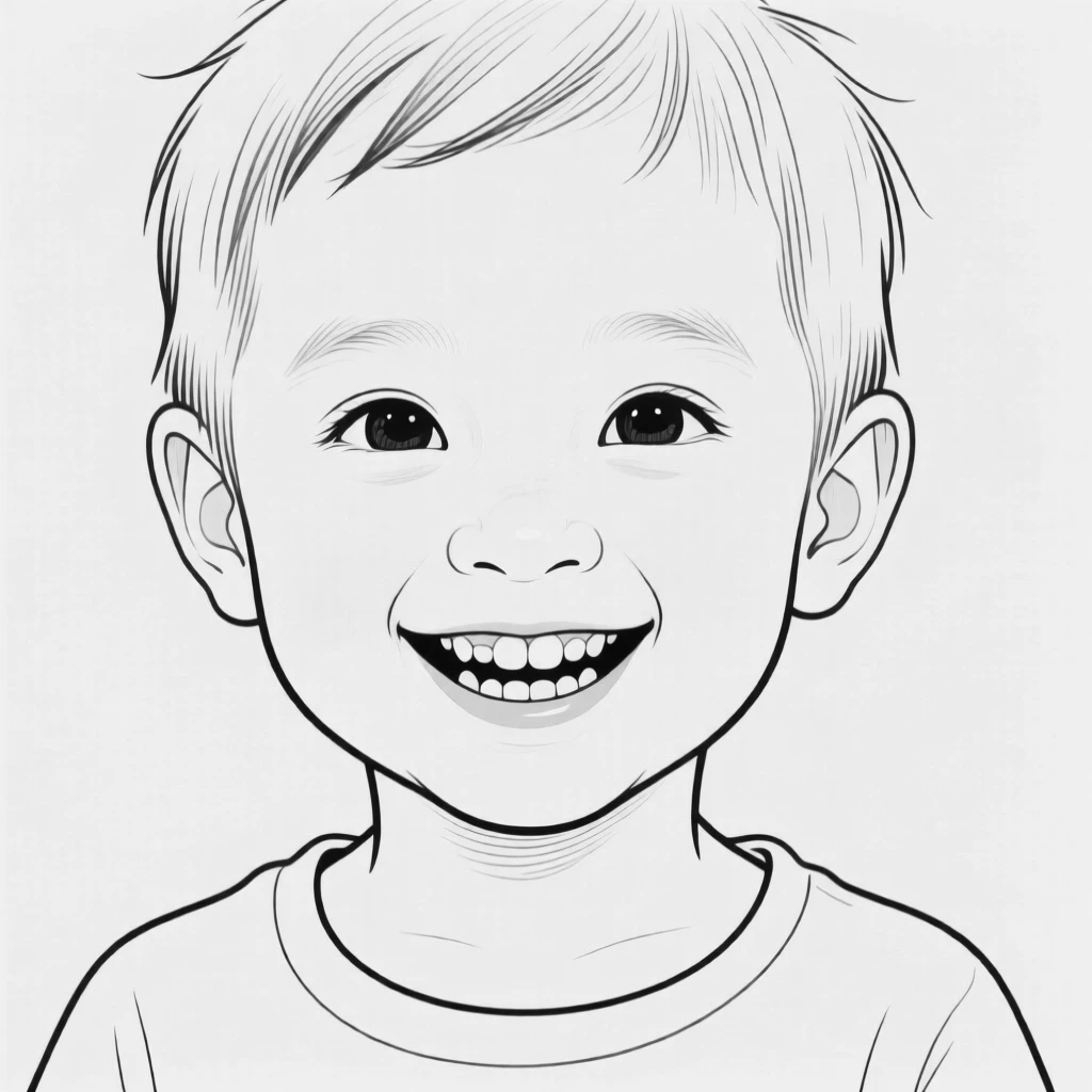 A portrait of a child with a gap-toothed smile