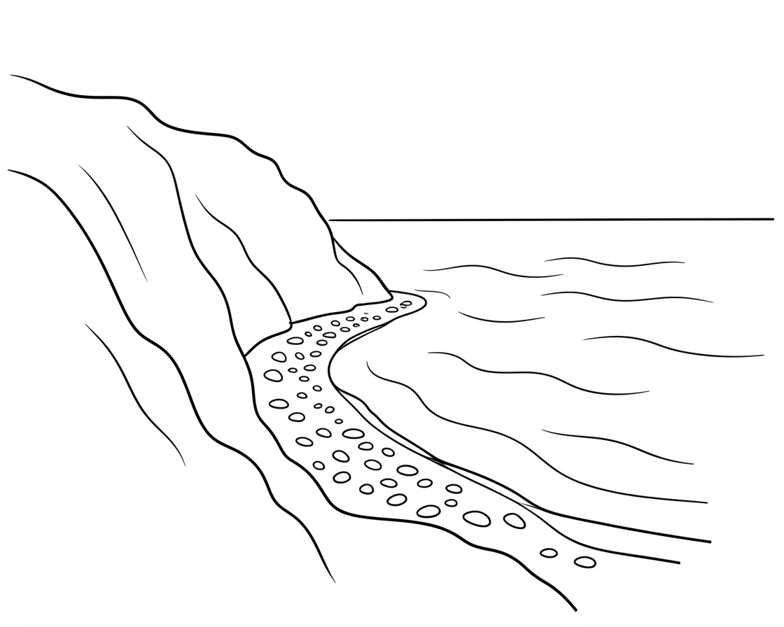 A pebble beach cove accessible only by a narrow cliffside trail