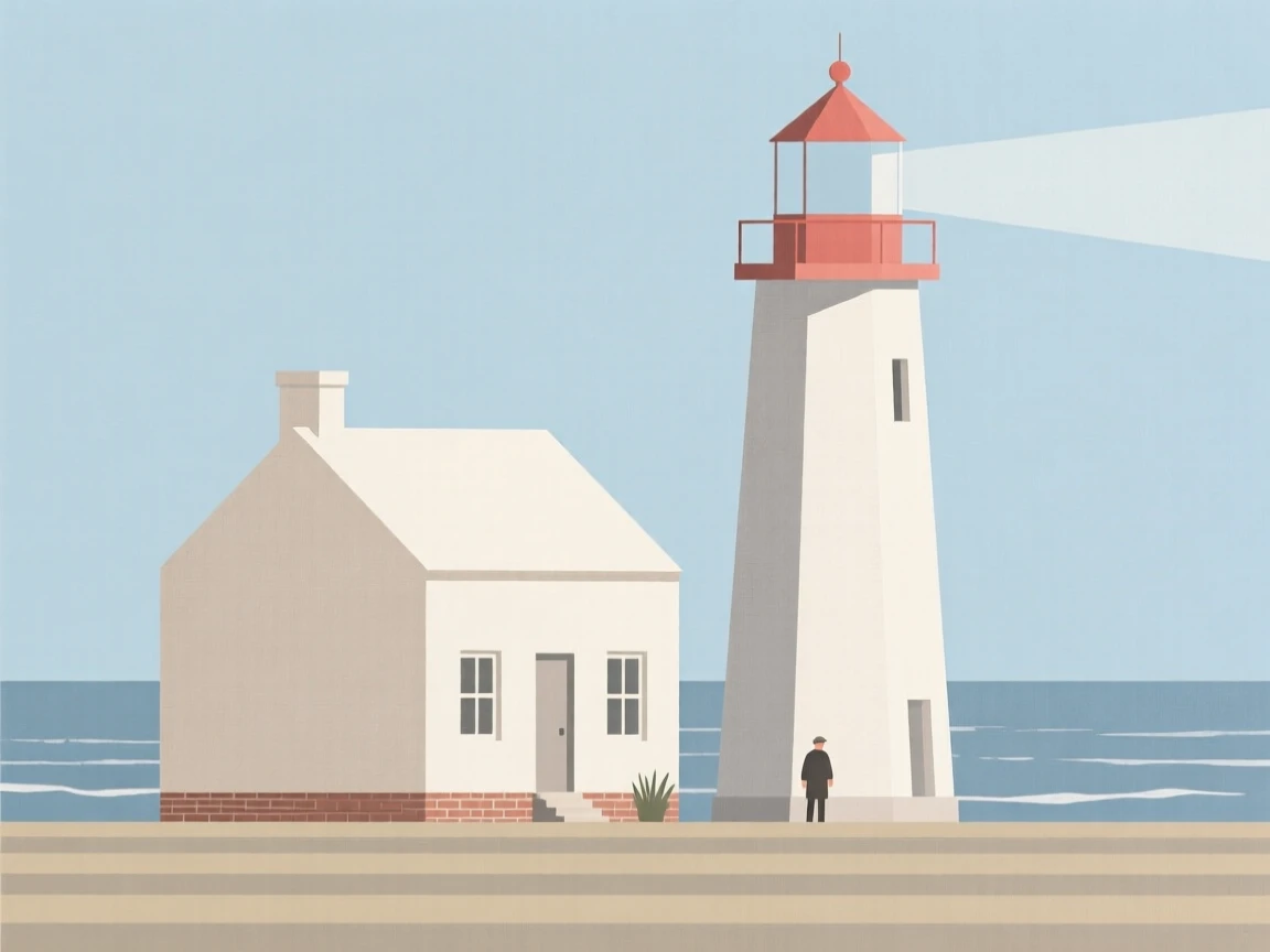 An old lighthouse keeper's cottage by the sea