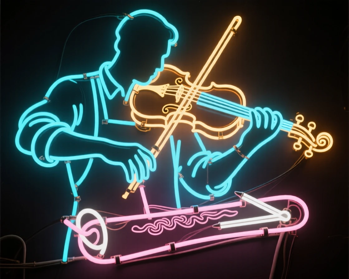 A violin maker carving the scroll of a new instrument.