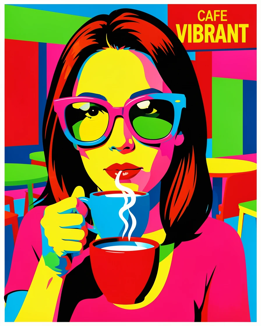Woman in oversized sunglasses sipping coffee at a sidewalk cafe