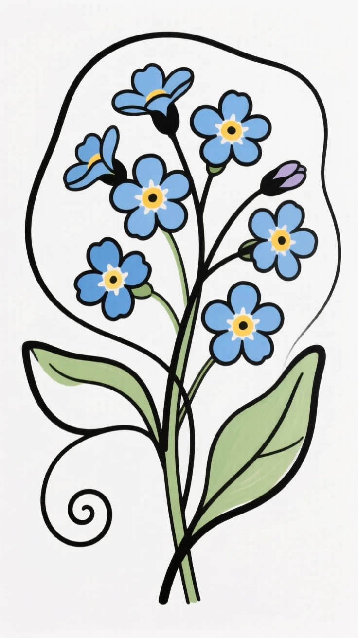 A cluster of forget-me-nots