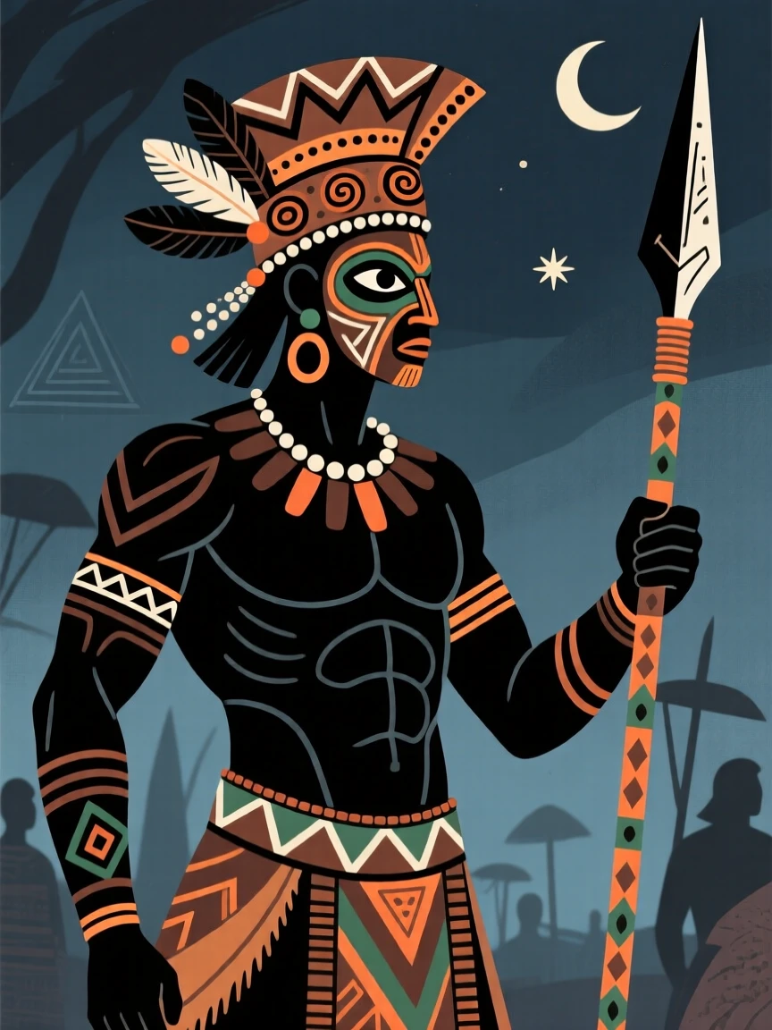 A ceremonial guard preparing for a nighttime ceremony.