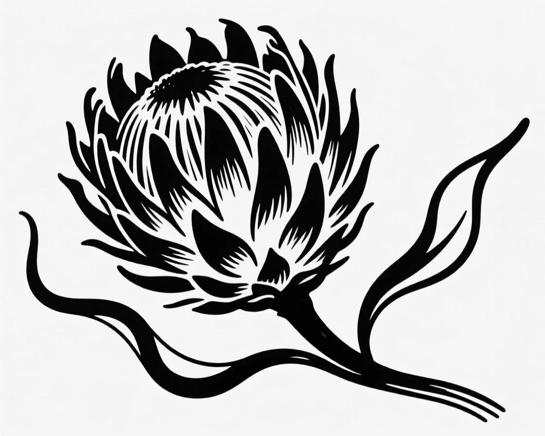 A single protea flower with its dramatic spiky bloom.