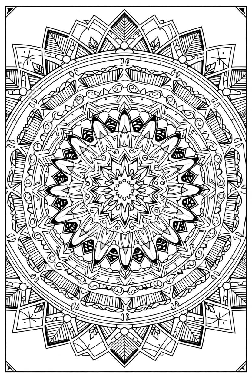 A mandala of stained-glass-style geometric shards in a rosette.