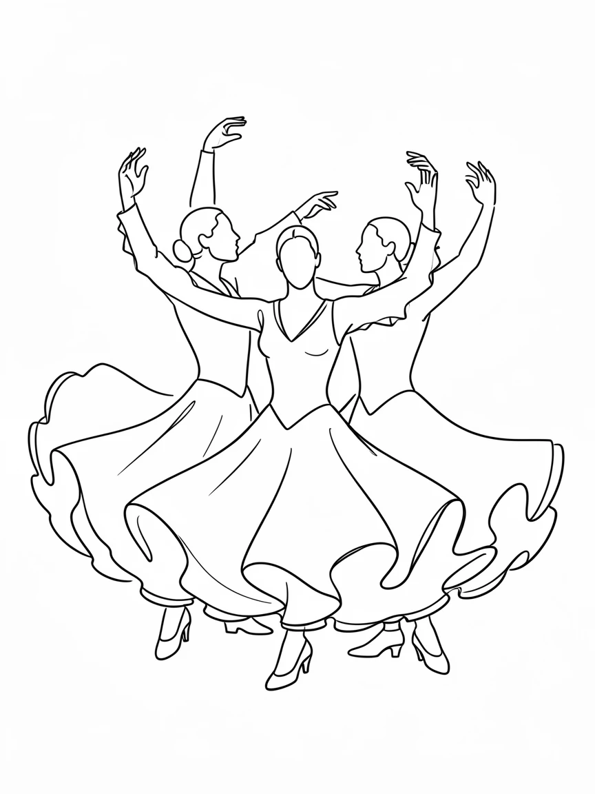 A group of flamenco dancers performing in traditional Spanish dress