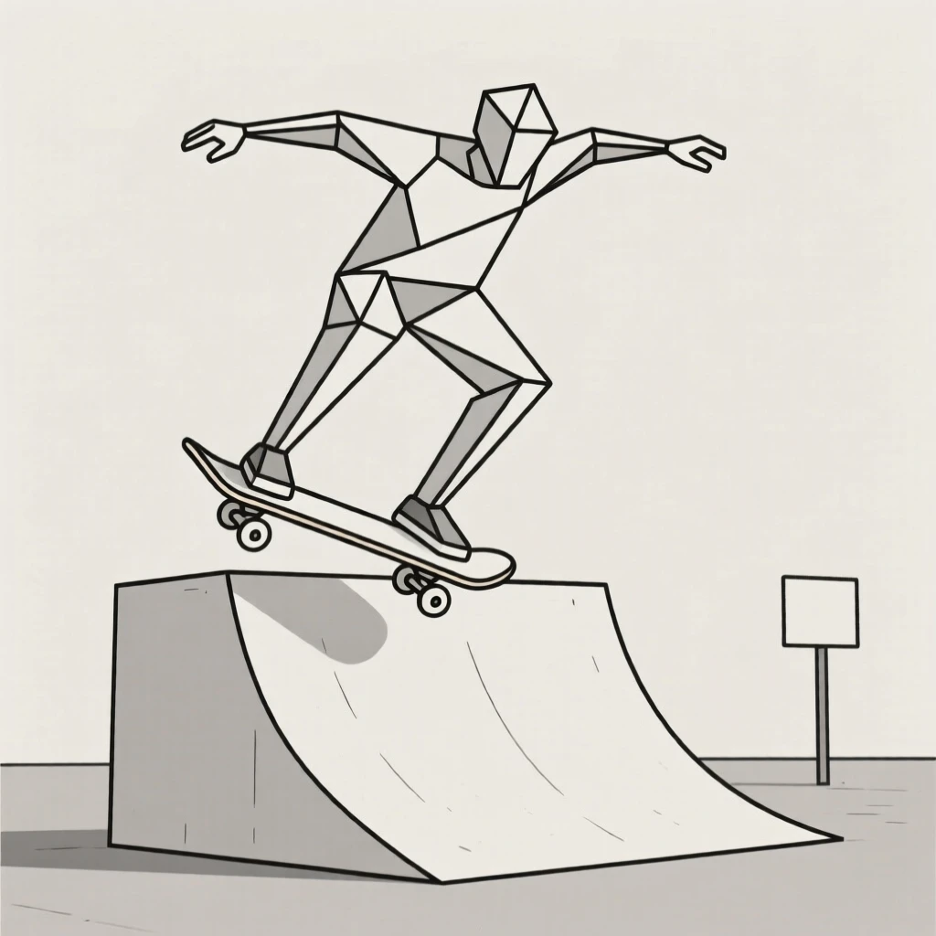 A skateboarder performing a trick on a ramp