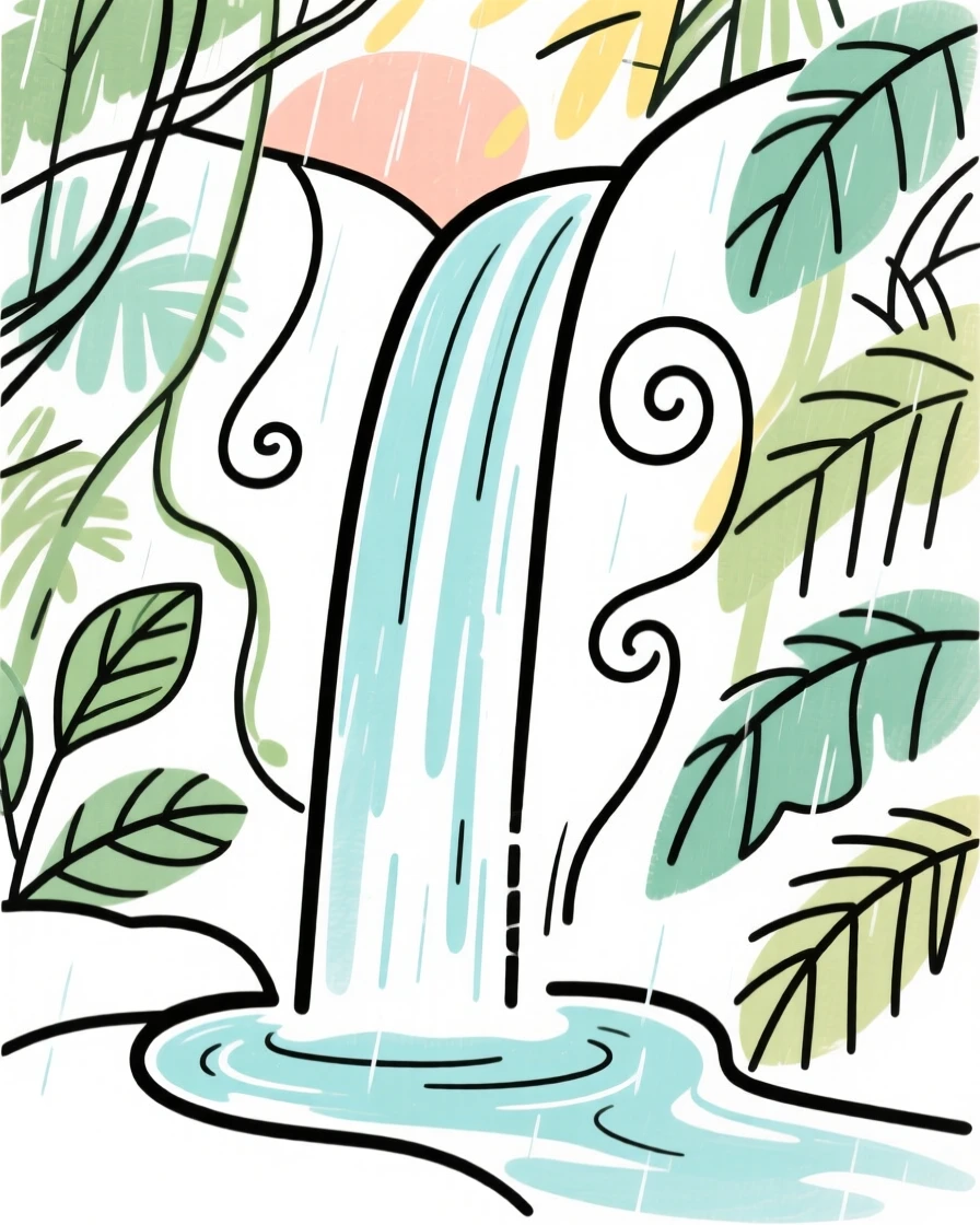 A rainforest waterfall hidden in the jungle