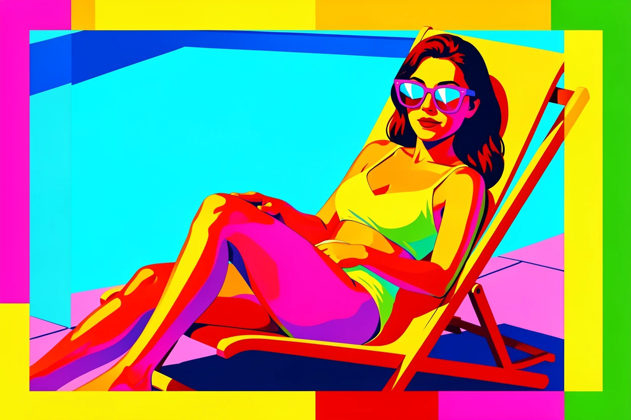 Woman lounging poolside with sunglasses on
