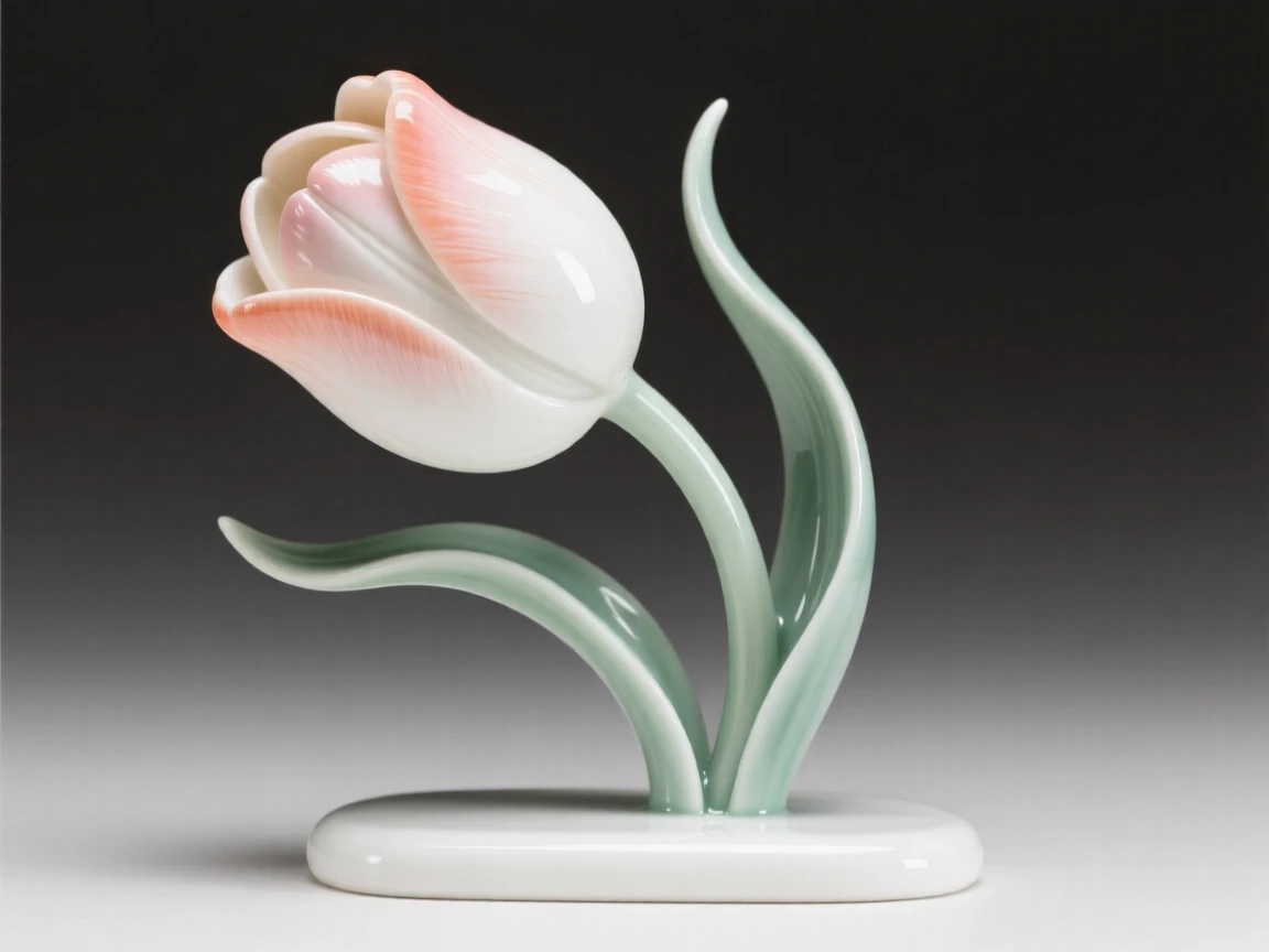 A single tulip in full, perfect bloom, every petal rendered in exquisite detail.
