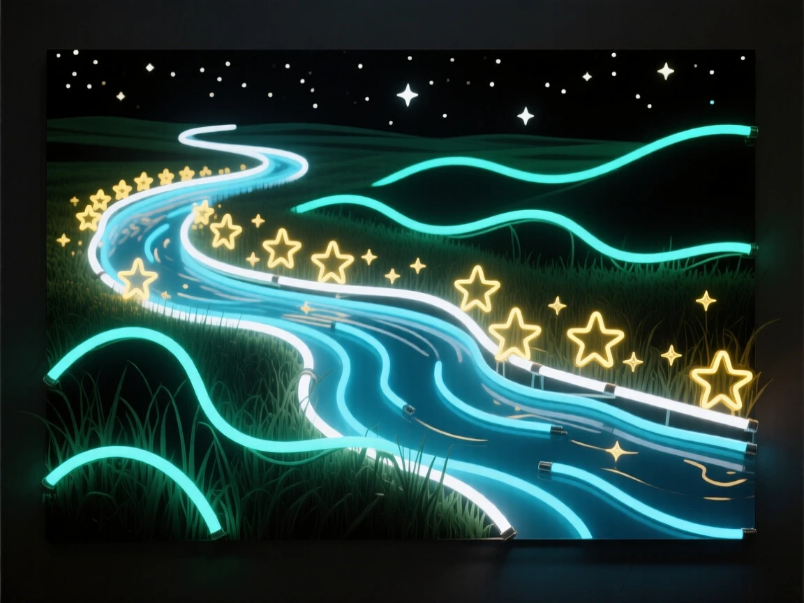 A river of stars flowing across a nighttime meadow.