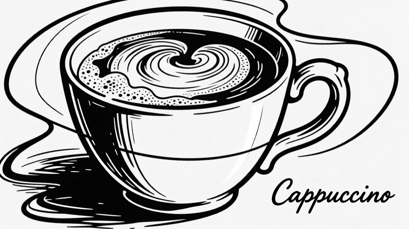 A frothy cappuccino served in a vintage porcelain cup.