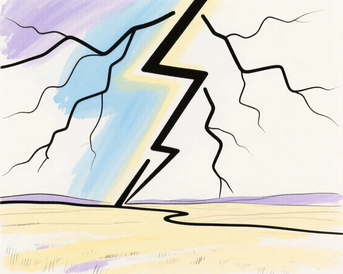 A lightning storm over open plains