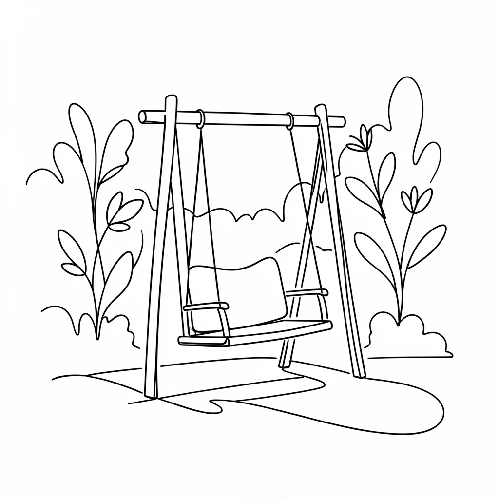 A porch swing overlooking a garden at the end of a warm afternoon