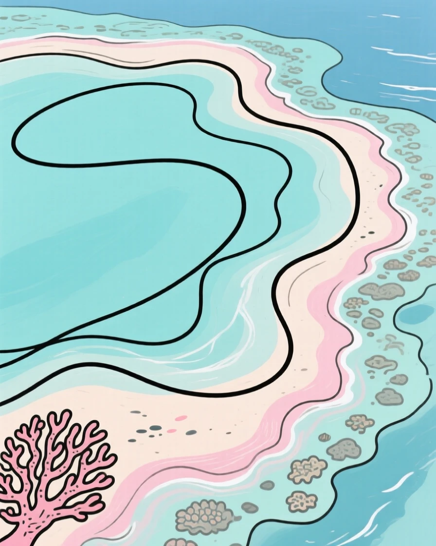 A coral atoll seen from above