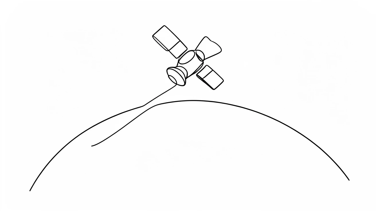 A satellite orbiting quietly above the curved edge of the Earth