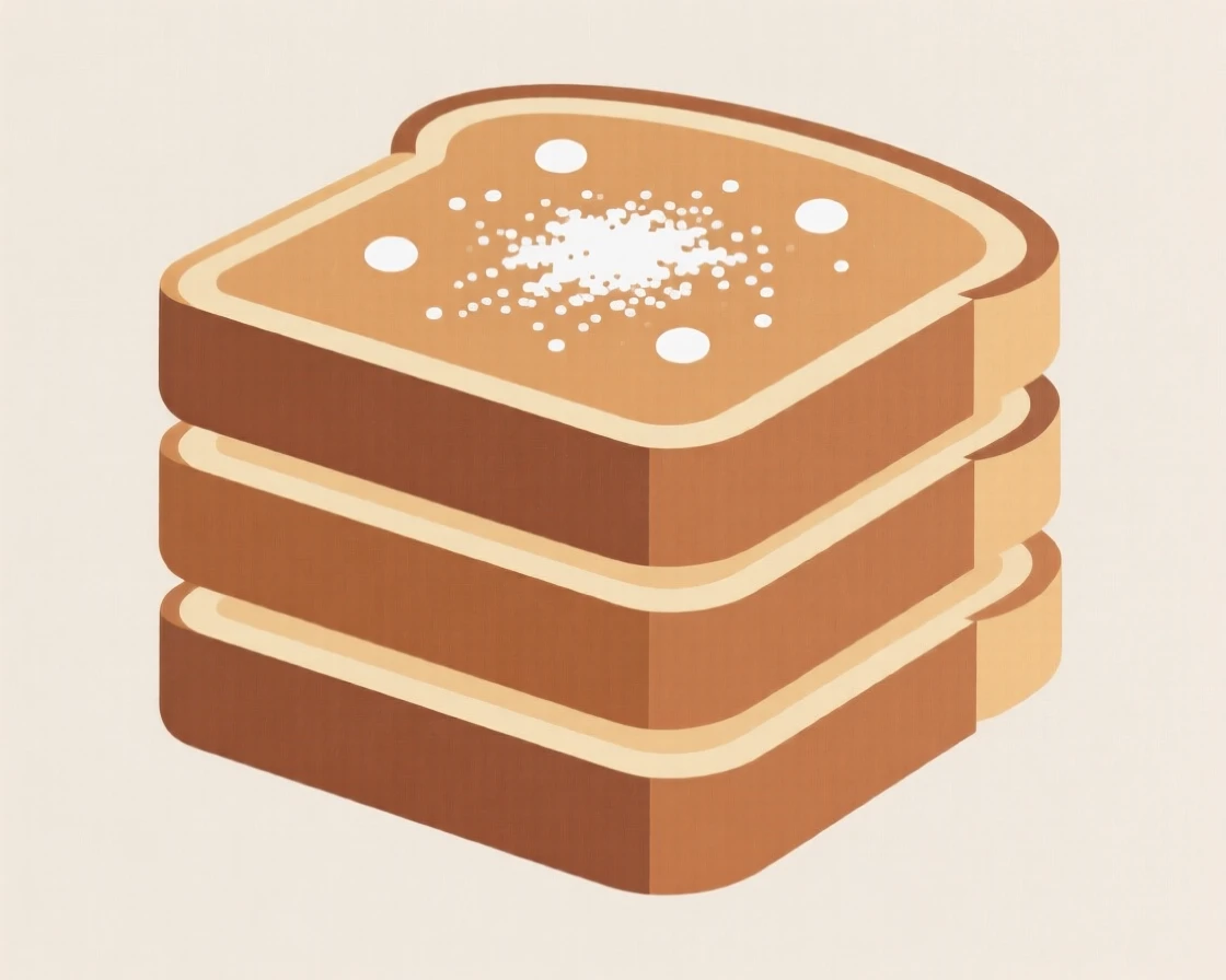 A stack of French toast with powdered sugar