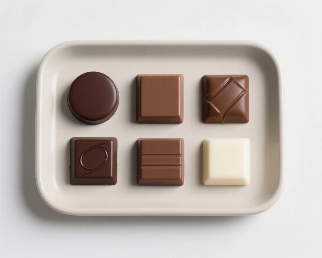 A tray of assorted chocolates