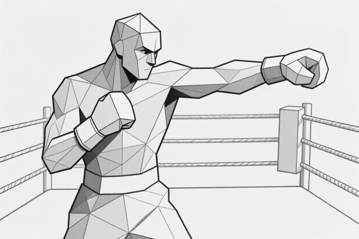 A boxer throwing a punch in the ring