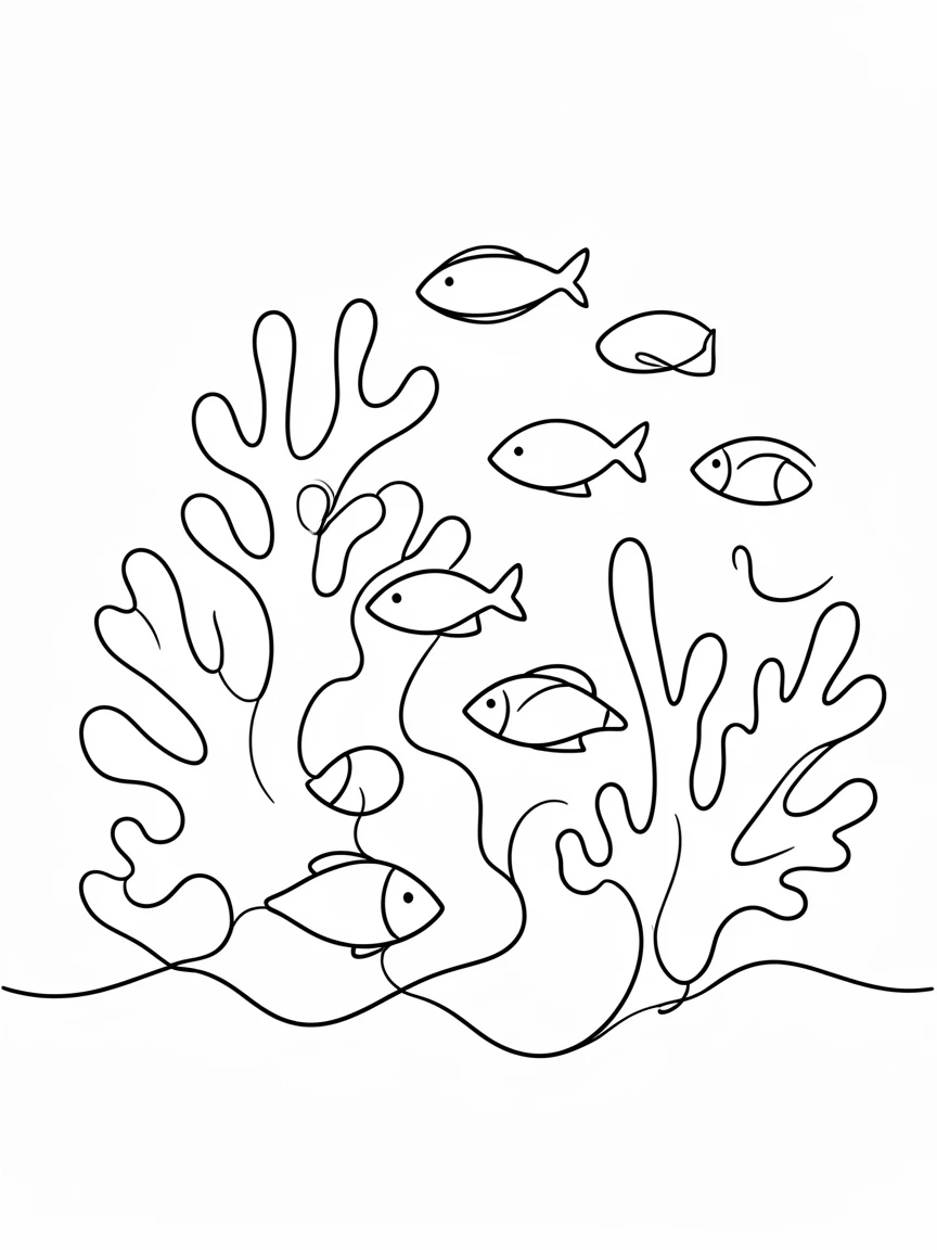 A vibrant coral reef teeming with tropical fish of every shape