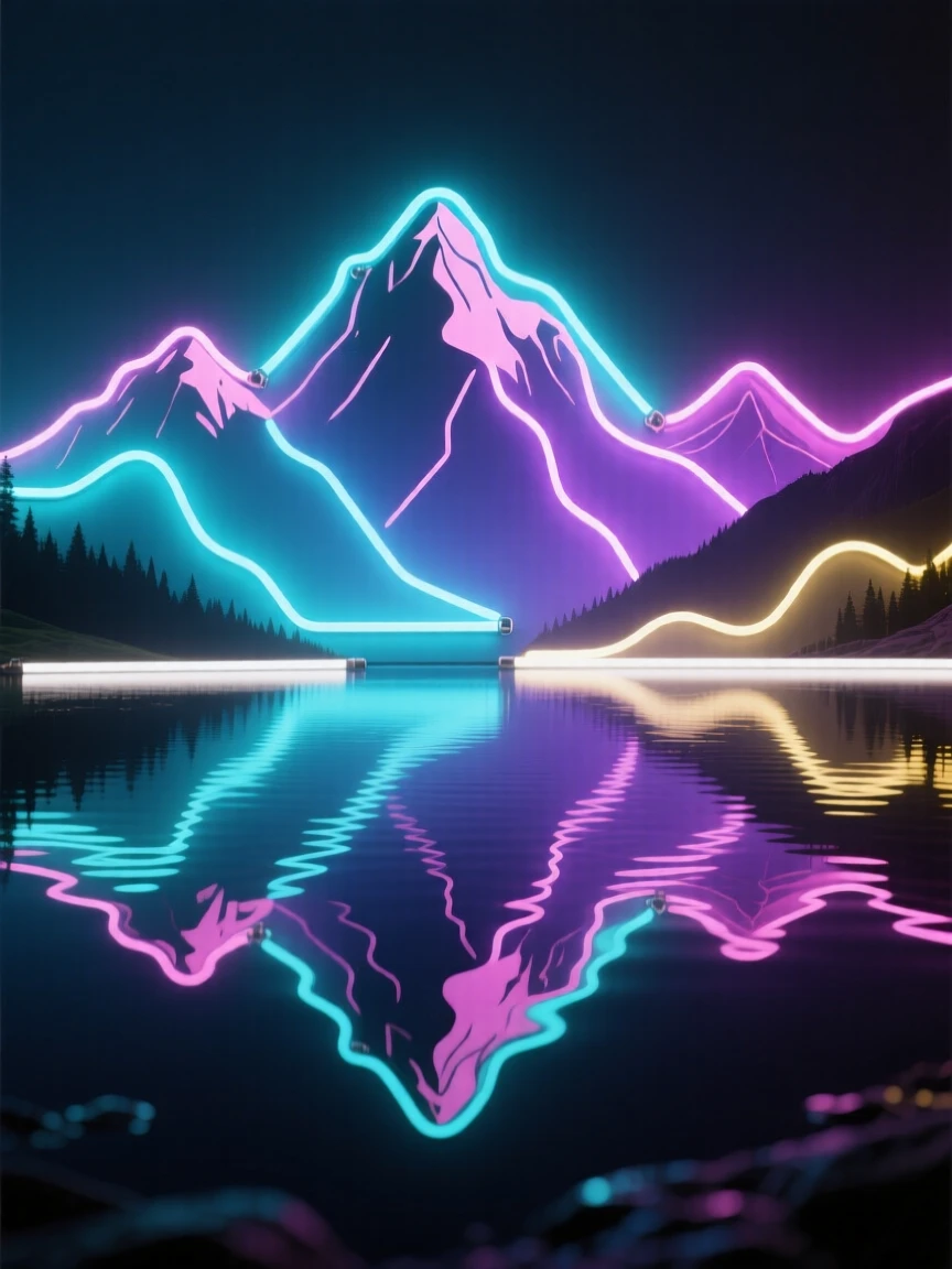 A mountain lake so still it perfectly mirrors the peaks around it.