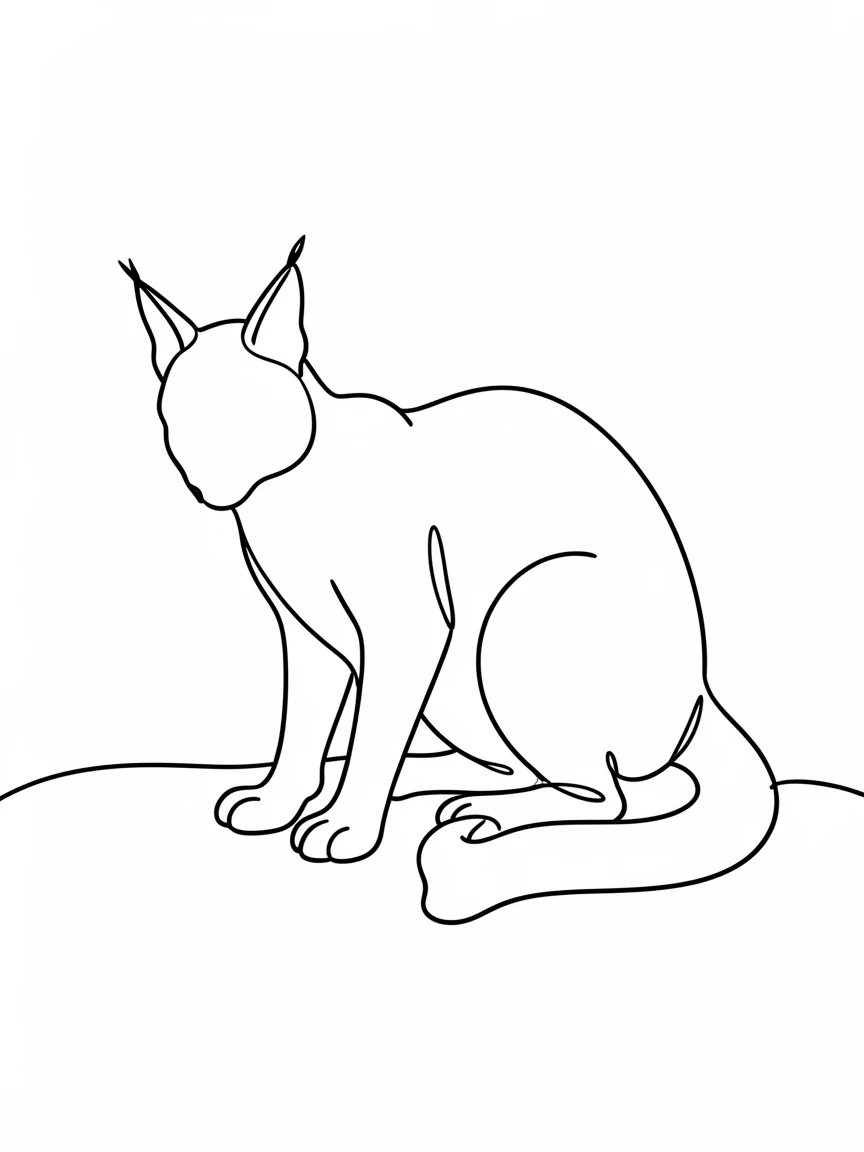 A lynx crouched low in fresh snow, ears perked toward a sound