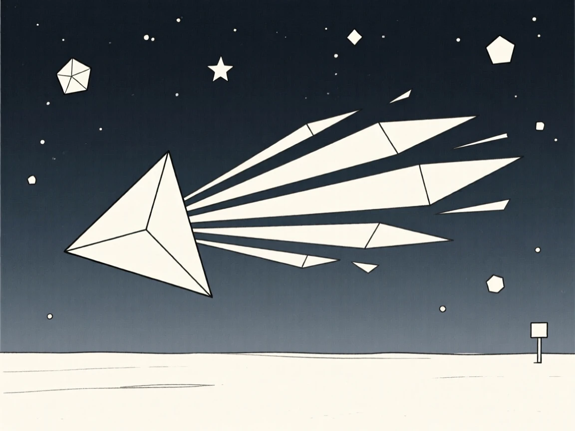 A comet streaking across a night sky