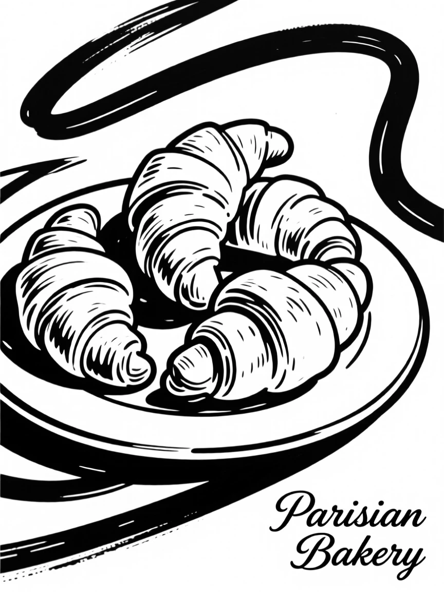 A plate of buttery croissants fresh from a Parisian bakery.