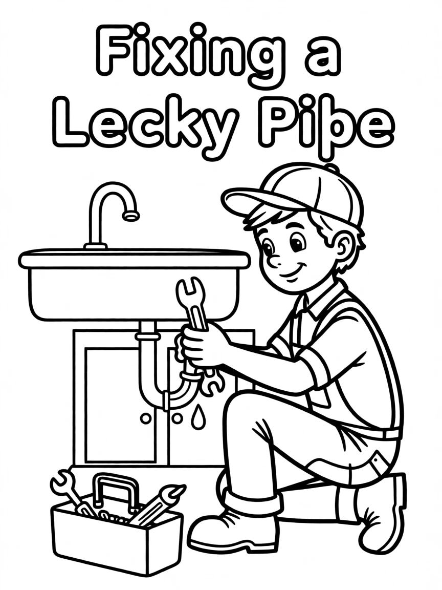 A plumber fixing a leaky pipe under a sink