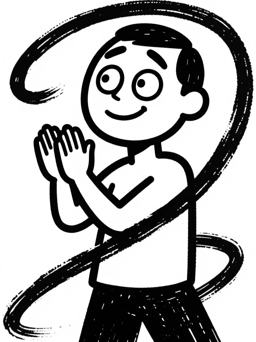 A person doing a dramatic slow clap after watching something impressive happen.